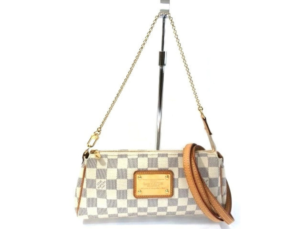 LOUIS VUITTON Bag Eva Shoulder Damier Azur White